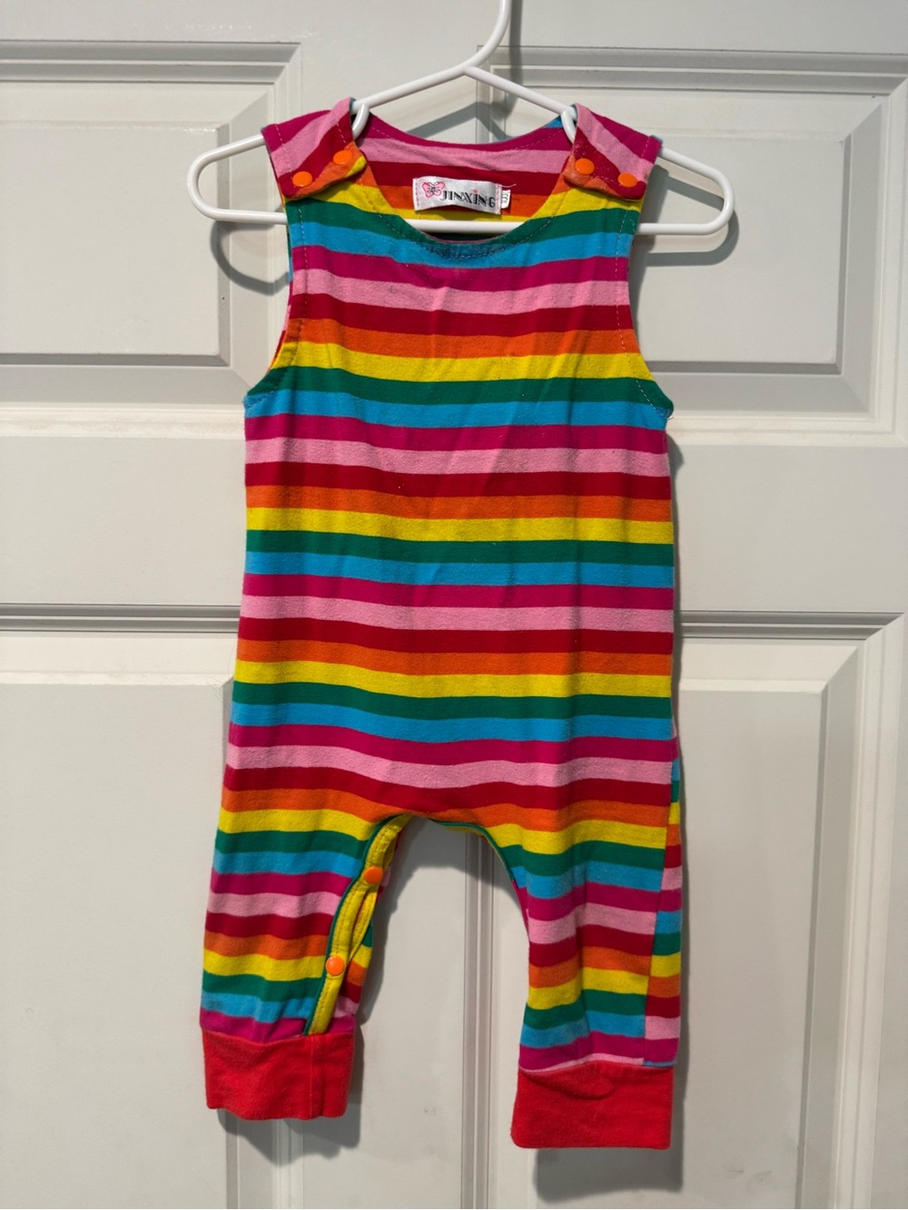 Kids Rainbow Stripe One-Piece Bodysuit - Pink Multi